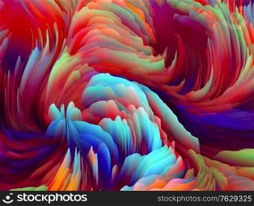 Fabric of Sines. Dimensional Wave series. Backdrop design of Swirling Color Texture. 3D Rendering of random turbulence for works on art, creativity and design