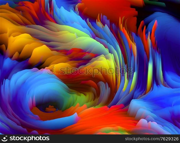 Fabric of Sines. Dimensional Wave series. Backdrop design of Swirling Color Texture. 3D Rendering of random turbulence for works on art, creativity and design