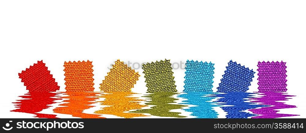 Fabric patterns in rendered water