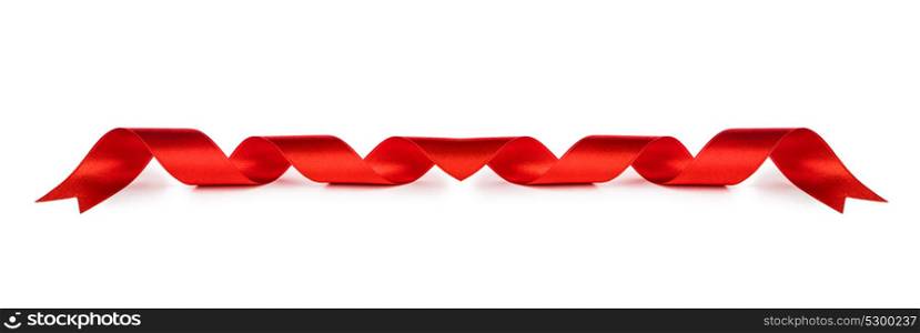 Fabric red ribbon. Fabric red ribbon isolated on a white background