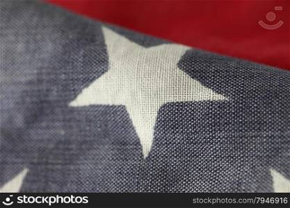 fabric USA flag close up