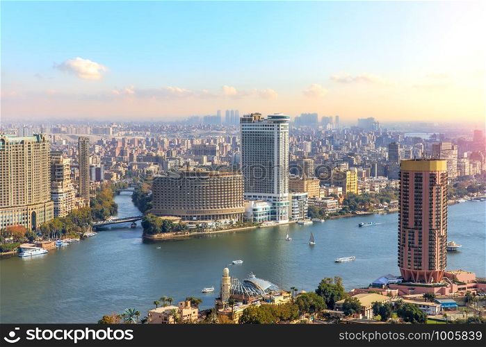 Fabulous skyscrappers on the Nile in the downtown of Cairo, Egypt.. Fabulous skyscrappers on the Nile in the downtown of Cairo, Egypt