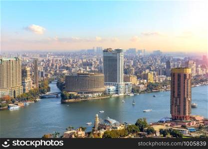 Fabulous skyscrappers on the Nile in the downtown of Cairo, Egypt.. Fabulous skyscrappers on the Nile in the downtown of Cairo, Egypt