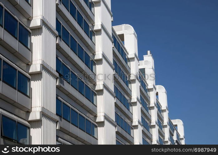 Facade big white office building in the Netherlands. Facade big white office building, the Netherlands