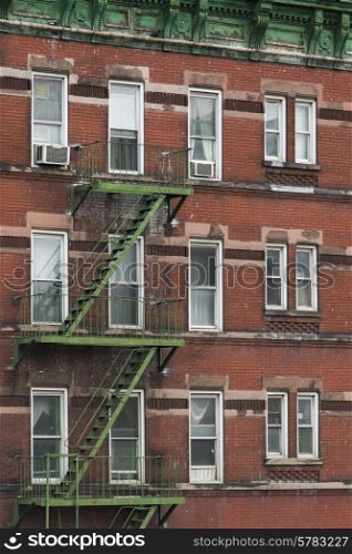 Facade of a brick building, Chelsea, Manhattan, New York City, New York State, USA