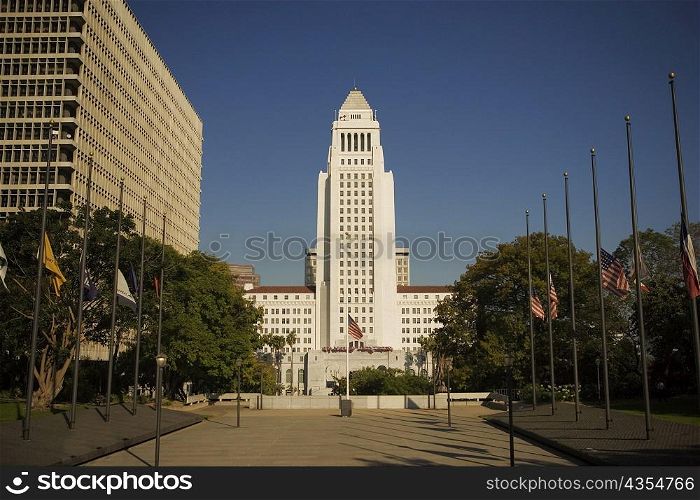 Facade of a building, City Hall, Los Angeles, California, USA