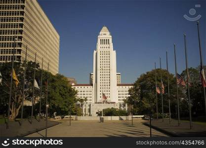 Facade of a building, City Hall, Los Angeles, California, USA