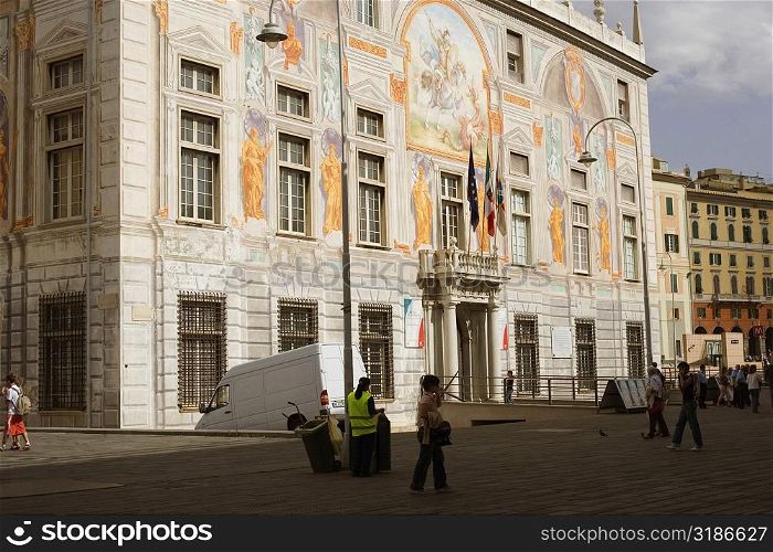 Facade of a building, Palazzo San Giorgio, Genoa, Liguria, Italy