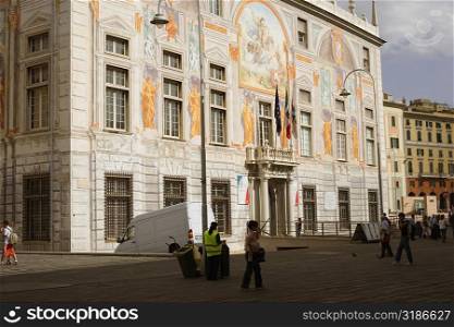 Facade of a building, Palazzo San Giorgio, Genoa, Liguria, Italy