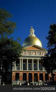 Facade of a building, State House, Boston, Massachusetts, USA