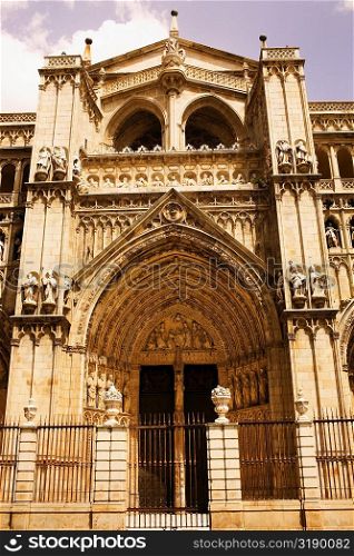Facade of a cathedral, Cathedral Of Toledo, Toledo, Spain