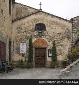 Facade of a church, Chianti, Tuscany, Italy