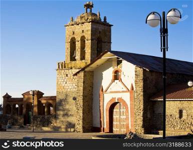 Facade of a church, Church Of Santo Domingo, Chicuito, Puno, Peru