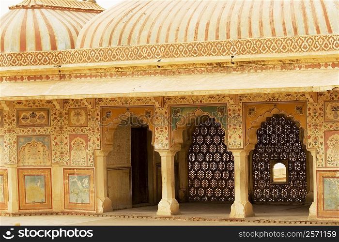 Facade of a fort, Amber Fort, Jaipur, Rajasthan, India