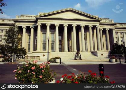 Facade of a government building, US Treasury Department, Washington DC, USA
