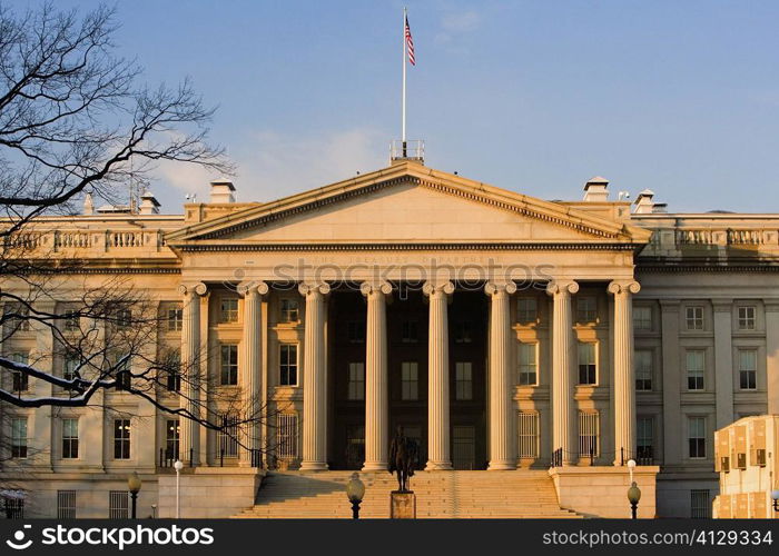 Facade of a government building, Washington DC, USA