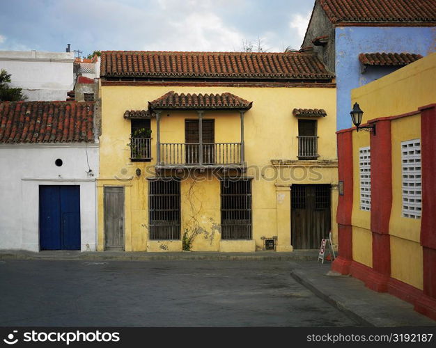 Facade of a house, Cartagena, Colombia