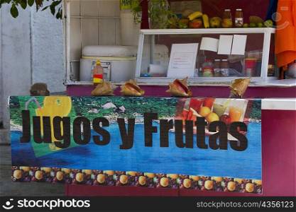 Facade of a juice store, Cancun, Mexico