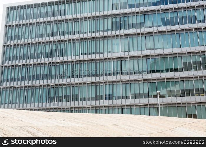 Facade of a modern building full of windows