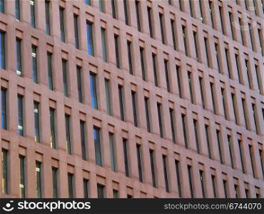 Facade of a office building. Facade of a office building with a tilted angle of view