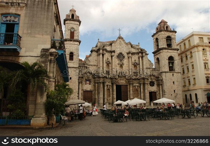 Facade of an ancient church, Havana, Cuba