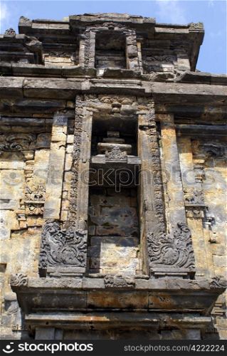 Facade of Arjuna temple on Dieng plateau, Java