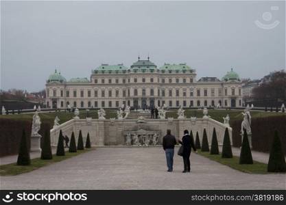 Facade of Belvedere Palace in Vienna, Austria.