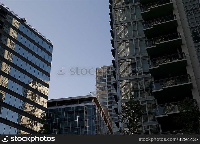 Facade of buildings in Vancouver, British Columbia, Canada
