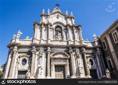 Facade of Catania Cathedral, Catania, Sicily, Italy - duomo di sant agata