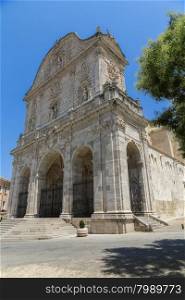 Facade of Cathedral San Nicola in Sassari - Sardinia,Italy