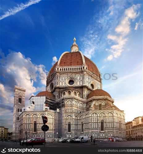Facade of cathedral Santa Maria del Fiore in Florence, Italy