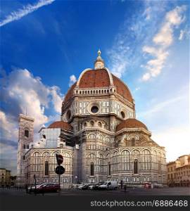 Facade of cathedral Santa Maria del Fiore in Florence, Italy
