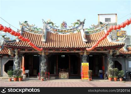 Facade of chinese temple in Lukang, Taiwan
