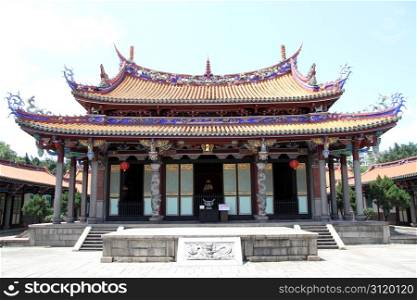 Facade of Confucius temple in Taibei, Taiwan