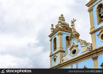 Facade of historic baroque church that was used by slaves in Pelourinho in the city of Salvador, Bahia. Facade of historic baroque church that was used by slaves