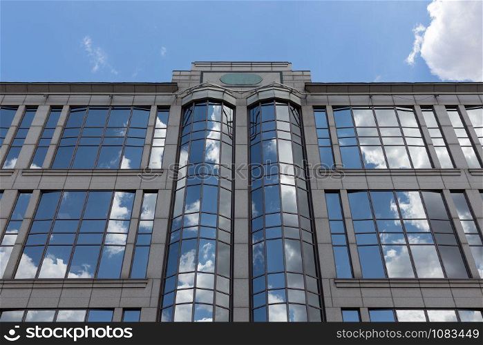 Facade of modern office building with glass windows in Budapest, Hungary. Facade modern office building with glass windows in Budapest, Hungary