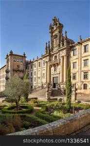 Facade of Monastery of San Martin Pinario. It is the second largest monastery in Spain after San Lorenzo de El Escorial. Santiago de Compostela, Spain