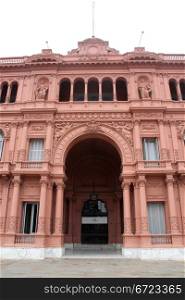Facade of pink President palace in Buenos Aires, Argentina