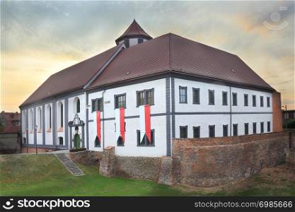 Facade of renovated fortress in Kozuchow, Poland