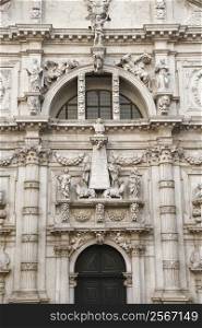 Facade of San Moise Church in Venice, Italy.