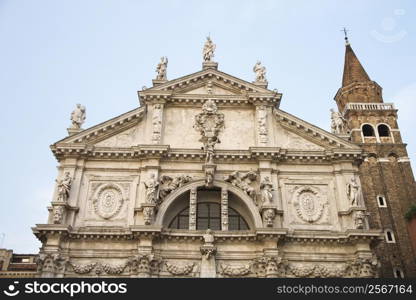 Facade of San Moise Church in Venice, Italy.