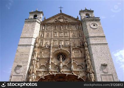 Facade of San Pablo church XV-XVII centuries in Valladolid, Castilla y Leon, Spain