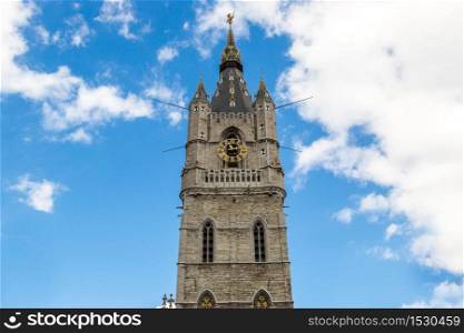 Facade of St. Nicholas&rsquo; Church in Gent in a beautiful summer day, Belgium