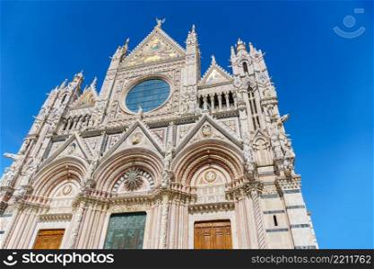 Facade of the Cathedral of Siena in Tuscany Italy. Facade of the Cathedral of Siena in Tuscany