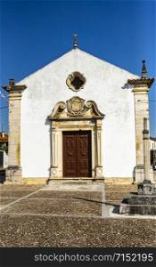 Facade of the Chapel of Our Lady of Sorrows, built in the 18th century, in the historical town of Tentugal, Coimbra, Portugal