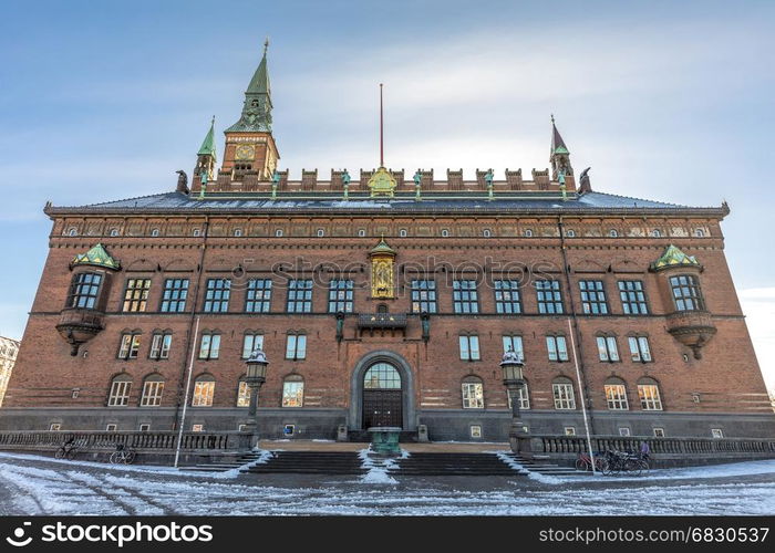 facade of the copenhagen city hall in denmark