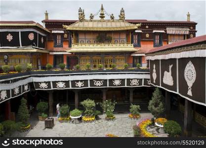 Facade of the Jokhang Temple, Lhasa, Tibet, China