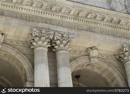 Facade of the New York Public Library, Midtown, Manhattan, New York City, New York State, USA
