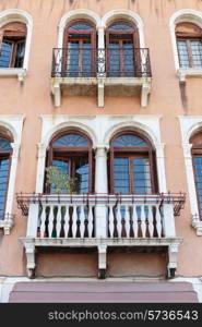 Facade of the old Italian house in Venice