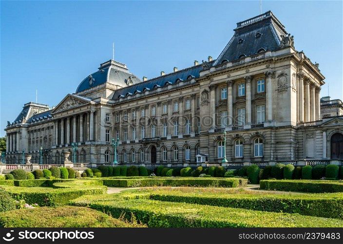 Facade of the Royal Palace of Brussels, Belgium